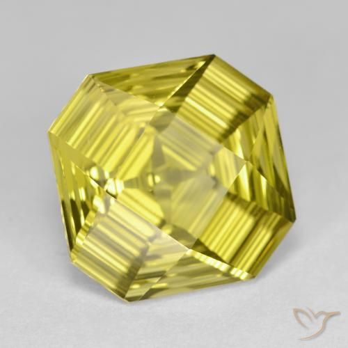 Quartz Jaune clair naturelle Octogone / coupe Émeraude, 6.46 ct, VVS