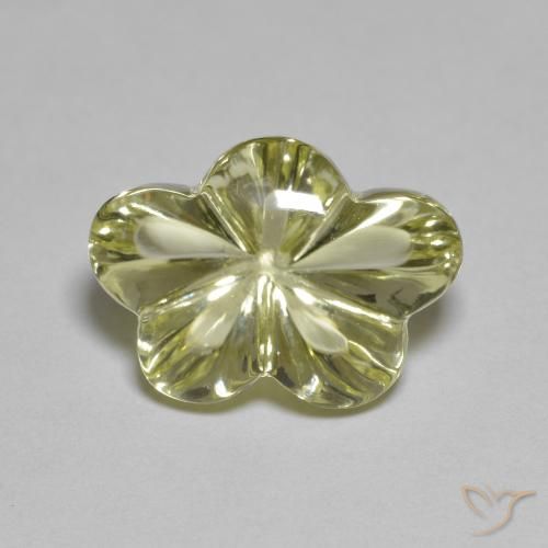 6.32ct Naturel Jaune moyen Quartz, Taille Fleur, Transparent