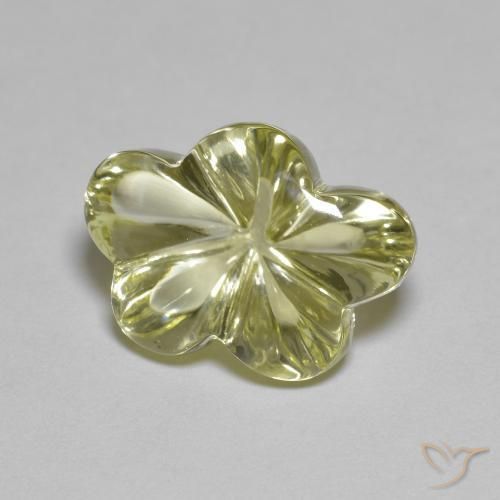 Quartz Jaune moyen naturelle Taille Fleur, 6.32 ct, Transparent