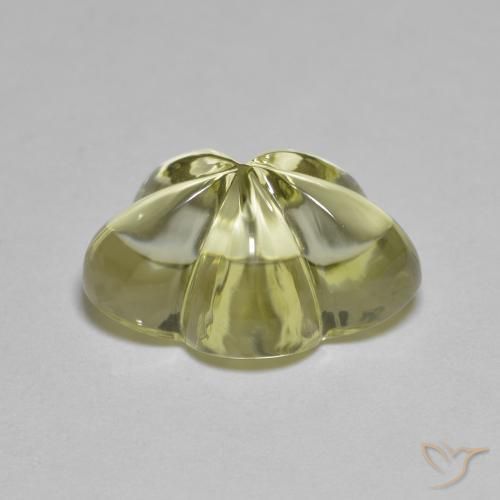 Quartz Jaune moyen naturelle Taille Fleur, 6.32 ct, Transparent