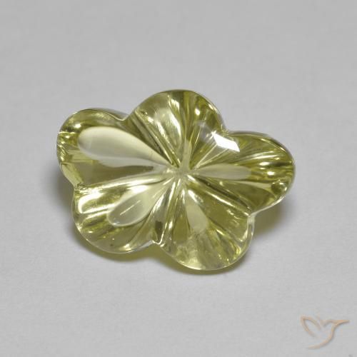 Quartz Jaune moyen naturelle Taille Fleur, 6.22 ct, Transparent