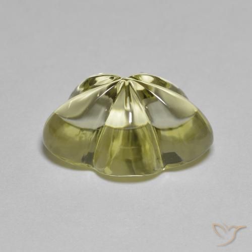 Quartz Jaune moyen naturelle Taille Fleur, 6.22 ct, Transparent