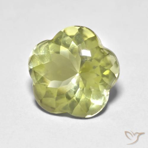 Quartz Jaune moyen naturelle Taille Fleur, 4.69 ct, Transparent