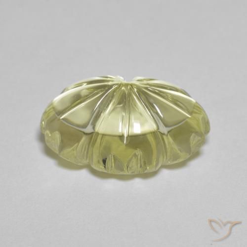 Quartz Jaune crème pâle naturelle Taille Fleur, 6.59 ct, Transparent