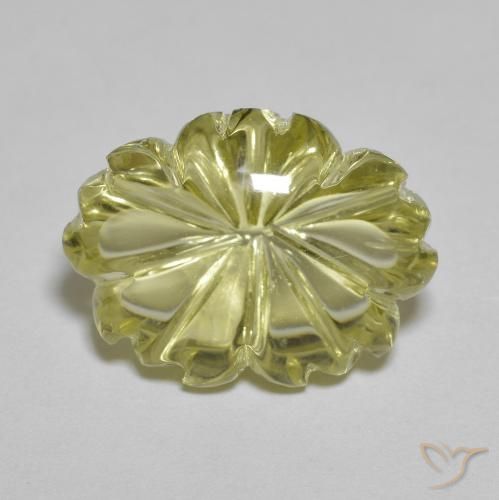 10.34ct Naturel Jaune moyen Quartz, Taille Fleur, Transparent