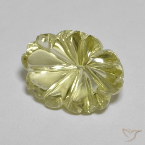Quartz Jaune moyen naturelle Taille Fleur, 10.34 ct, Transparent