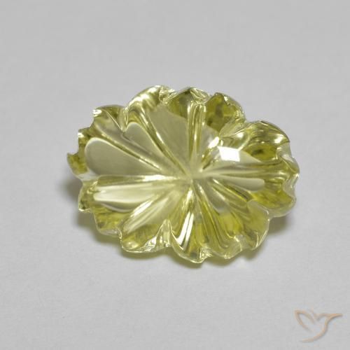 Quartz Jaune citron naturelle Taille Fleur, 6.77 ct, Transparent
