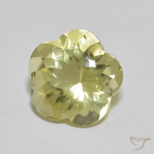 Quartz Jaune lagon naturelle Taille Fleur, 5.10 ct, Transparent