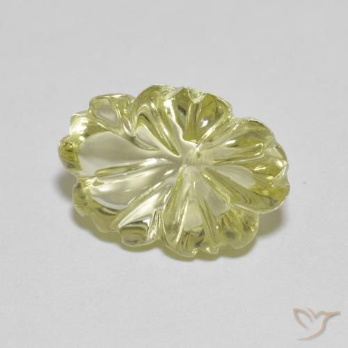 Quartz Jaune verdâtre naturelle Taille Fleur, 6.48 ct, Transparent