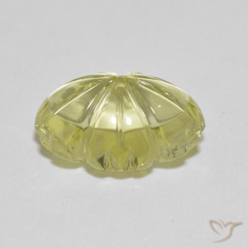 Quartz Jaune verdâtre naturelle Taille Fleur, 6.48 ct, Transparent