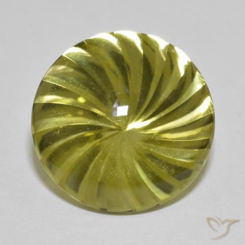 12.79ct Naturel Jaune moyen Quartz, Tour, Transparent