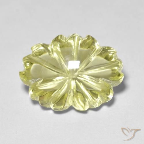 10.65ct Naturel Jaune moyen-léger Quartz, Taille Fleur, Transparent