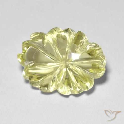 Quartz Jaune moyen-léger naturelle Taille Fleur, 10.65 ct, Transparent