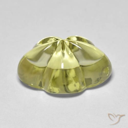 Quartz Jaune verdâtre naturelle Taille Fleur, 9.59 ct, Transparent