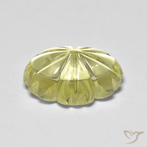 Quartz Jaune verdâtre naturelle Taille Fleur, 6.53 ct, Transparent