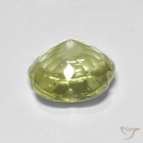 Quartz Jaune clair naturelle Taille Fleur, 4.58 ct, Transparent
