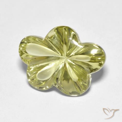 Quartz Jaune moyen naturelle Taille Fleur, 9.34 ct, Transparent
