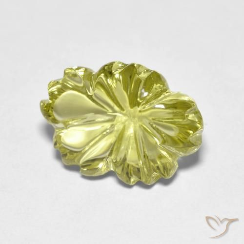 Quartz Jaune moyen naturelle Taille Fleur, 6.44 ct, Transparent