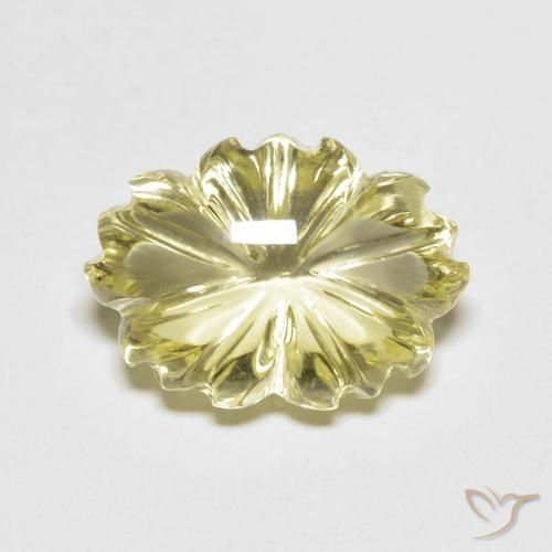 6.75ct Naturel Jaune citron Quartz, Taille Fleur, Transparent