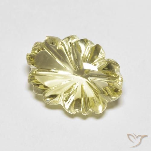 Quartz Jaune citron naturelle Taille Fleur, 6.75 ct, Transparent