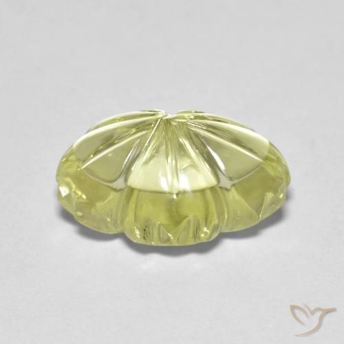 Quartz Jaune clair naturelle Taille Fleur, 6.40 ct, Transparent