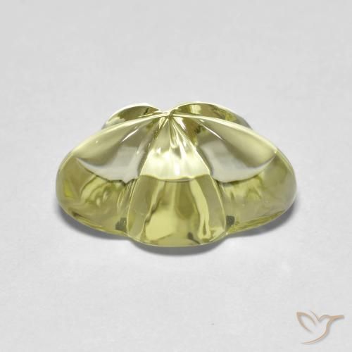 Quartz Jaune verdâtre naturelle Taille Fleur, 6.31 ct, Transparent