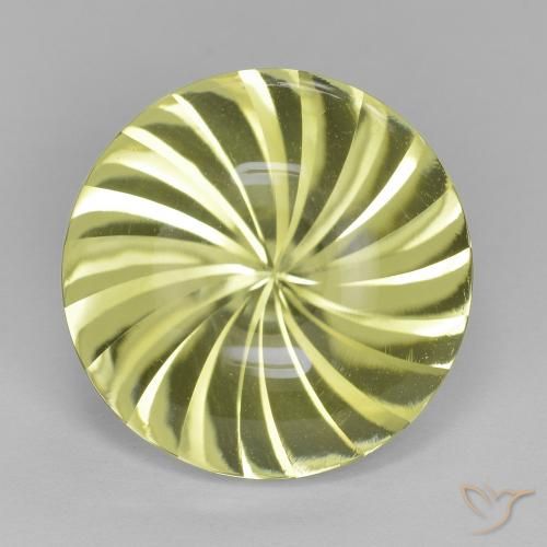 12.01ct Naturel Vert jaunâtre Quartz, Tour, Transparent
