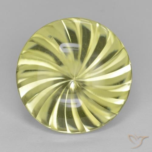 12.53ct Naturel Vert jaunâtre Quartz, Tour, Transparent