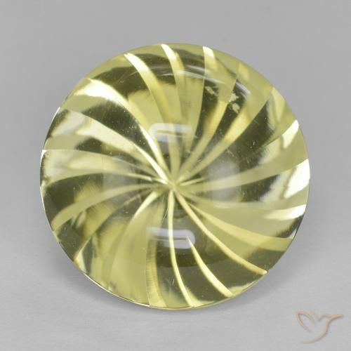 13.30ct Naturel Jaune verdâtre Quartz, Tour, Transparent
