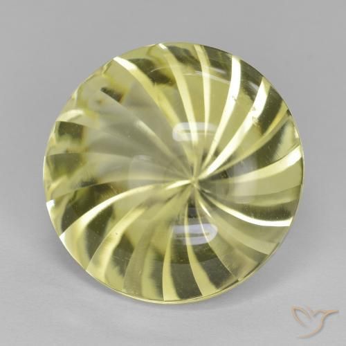 Quartz Jaune verdâtre naturelle Tour, 13.30 ct, Transparent