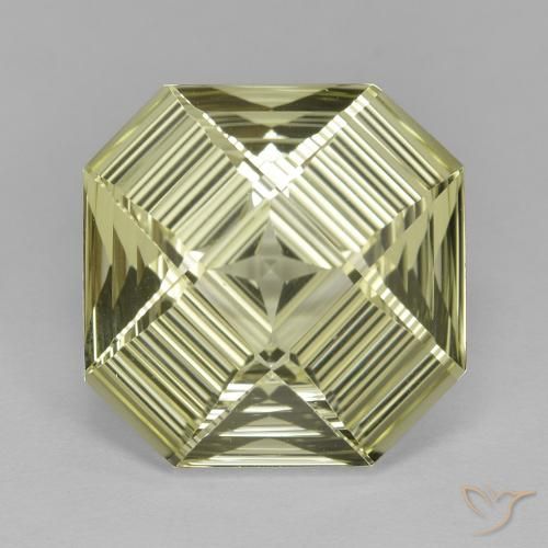 9.09ct Naturel Jaune clair Quartz, Taille émeraude, VVS