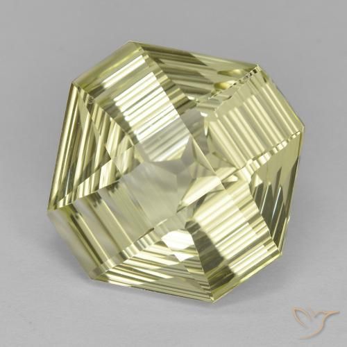 Quartz Jaune clair naturelle Octogone / coupe Émeraude, 9.09 ct, VVS
