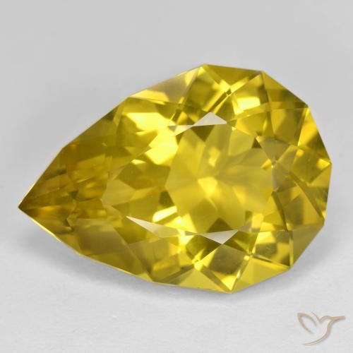 Quartz jaune naturelle en forme de poire, 20,62 ct, VS