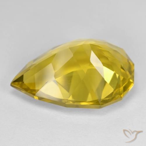 Quartz jaune naturelle en forme de poire, 20,62 ct, VS