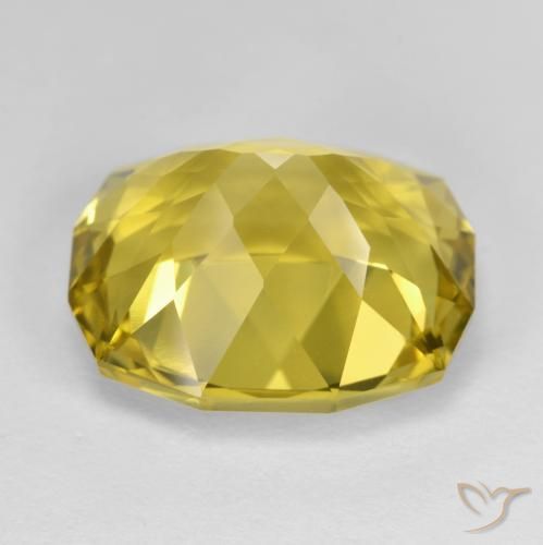 Quartz jaune naturelle coupe coussin, 16,31 ct, VVS-VS