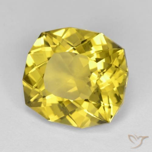Quartz Jaune moyen naturelle Coussin, 9.58 ct, VVS-VS
