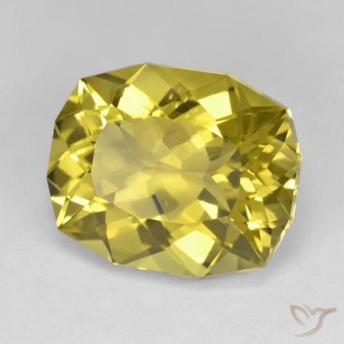 Quartz Jaune moyen naturelle Coussin, 11.42 ct, VVS-VS