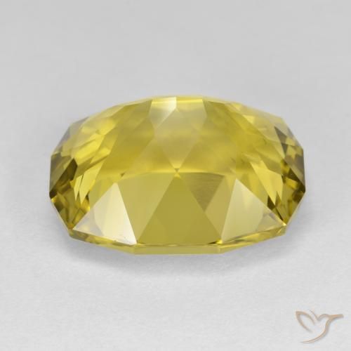 Quartz Jaune moyen naturelle Coussin, 11.42 ct, VVS-VS