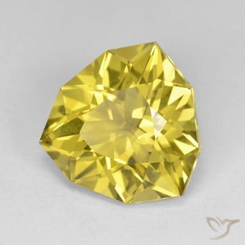 Quartz Jaune moyen naturelle Trillion, 5.84 ct, VVS-VS