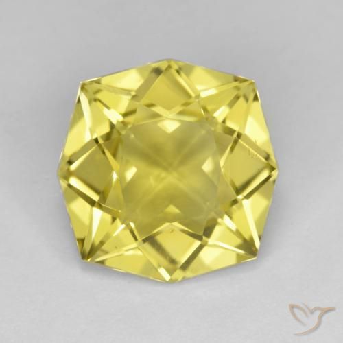 4.66ct Naturel Jaune miel très clair Quartz, Taille émeraude, VVS-VS