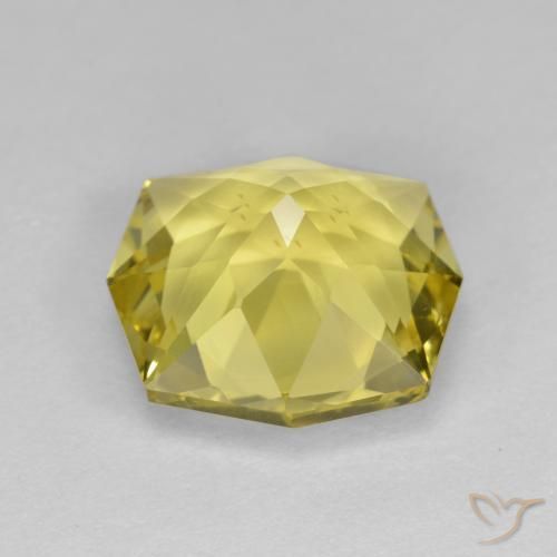 Quartz Jaune miel très clair naturelle Octogone / coupe Émeraude, 4.66 ct, VVS-VS
