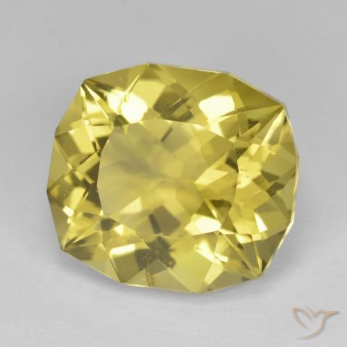 Quartz Jaune bourdon léger naturelle Coussin, 10.44 ct, VS