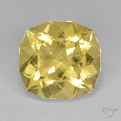 8.35ct Naturel Jaune doré léger Quartz, Coussin, VS