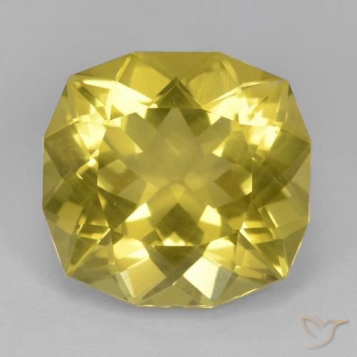 15.14ct Naturel Jaune moyen Quartz, Coussin, VS
