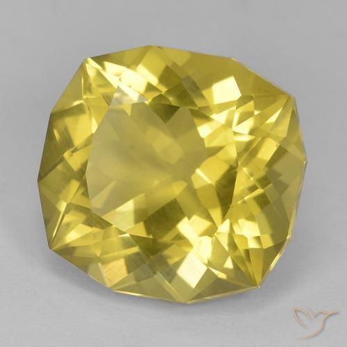 Quartz Jaune moyen naturelle Coussin, 15.14 ct, VS