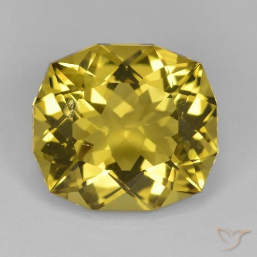 10.54ct Naturel Jaune Dijon Quartz, Coussin, VS