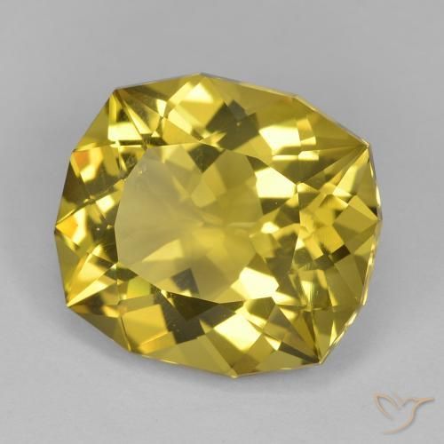 Quartz Jaune Dijon naturelle Coussin, 10.54 ct, VS