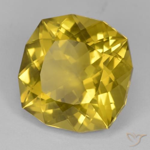 Quartz Jaune miel léger naturelle Coussin, 16.34 ct, VS