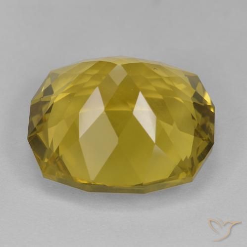 Quartz Jaune miel léger naturelle Coussin, 16.34 ct, VS
