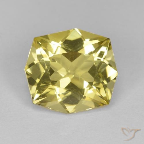 6.07ct Naturel Jaune clair Quartz, Taille émeraude, VS